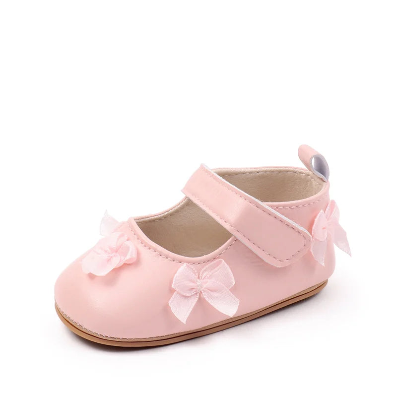 New Spring And Autumn Baby Girls First Walking Indoor Outdoor Toddler Shoes For 0-18M Baby Princess Shoes Soft TPR Sole