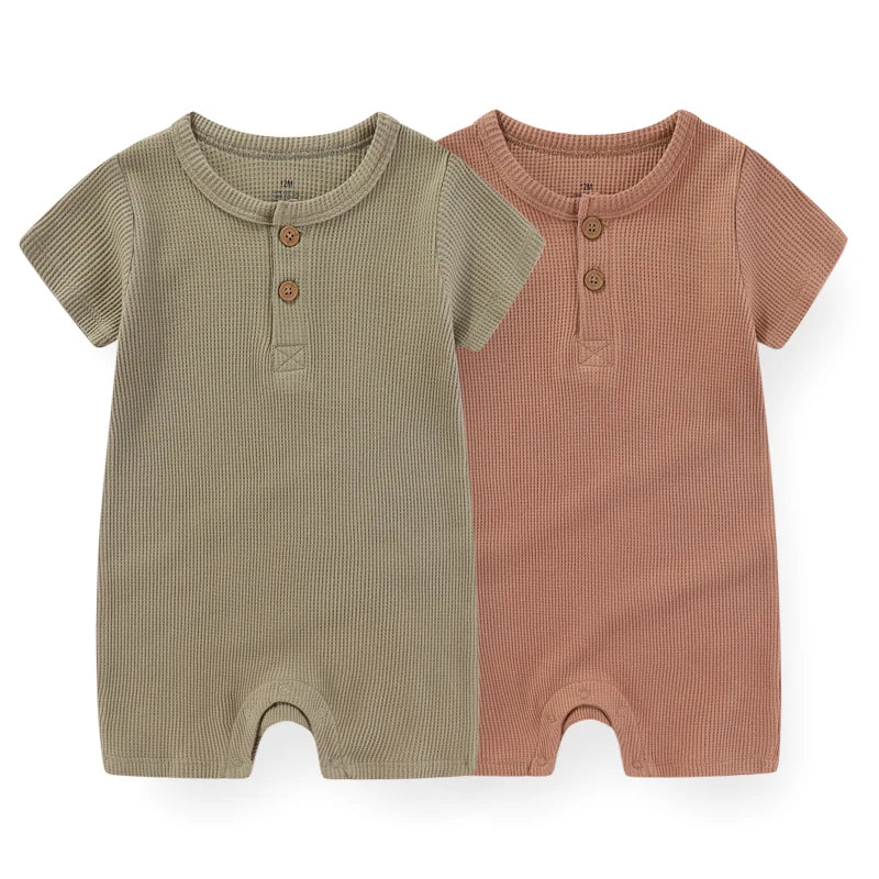 Kiddiezoom Unisex Short Sleeve Cotton Baby Romper Four Seasons One Piece Jumpsuit Newborn