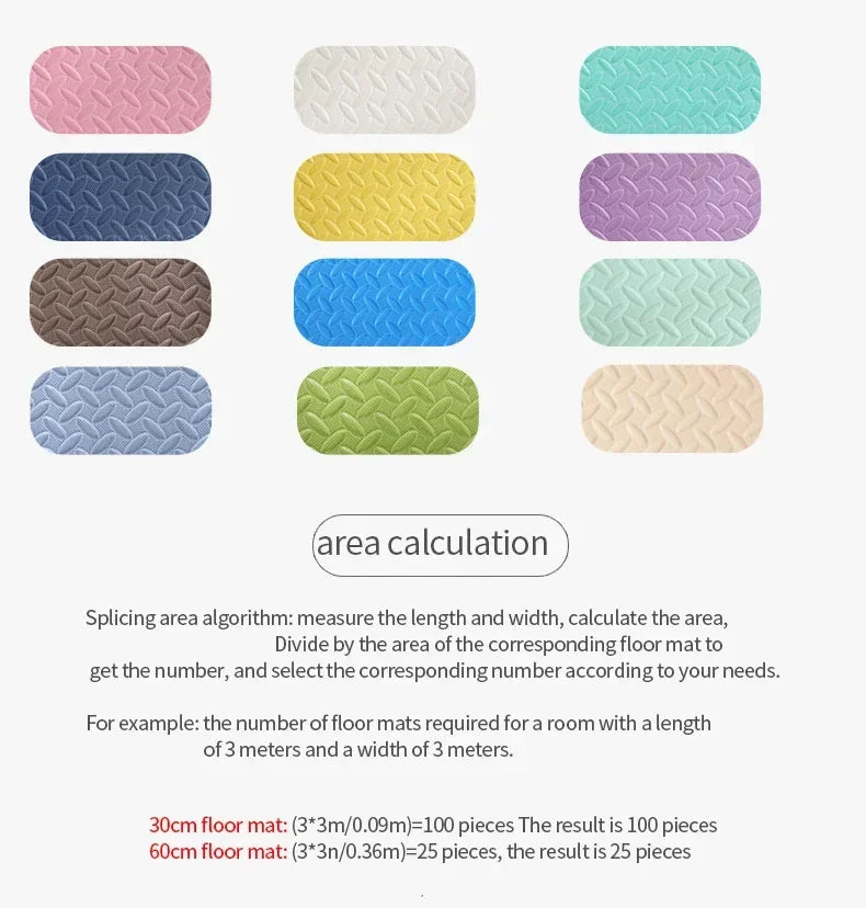 30x30cm EVA Kids Foam Play Mat Thickened Interlocking Puzzle Floor Mat for Crawling Bedroom Home Non Slip Soft Summer Carpet Rug