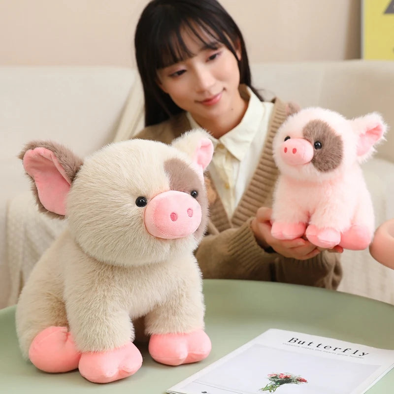 Cute Sitting Animals miniature fragrant pig Cat Soft Plush Dolls Stuffed Lifelike piglet Plushie Baby Toys Gifts For Children