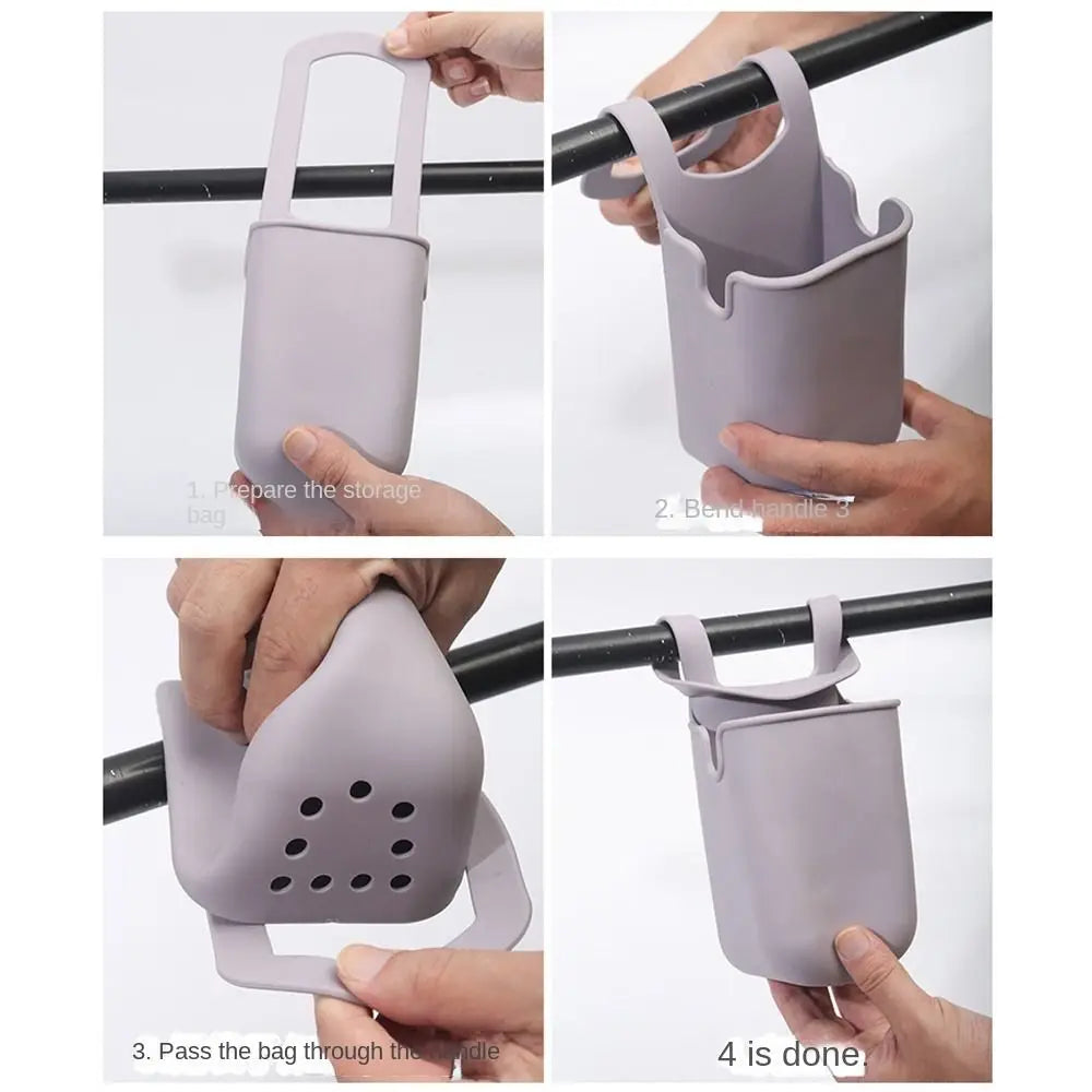 Cute Silicone Cup Holders Large Capacity Portable Baby Stroller Cup Rack Bottle Storage Bag Cartoon Face Water Bottle Pouches