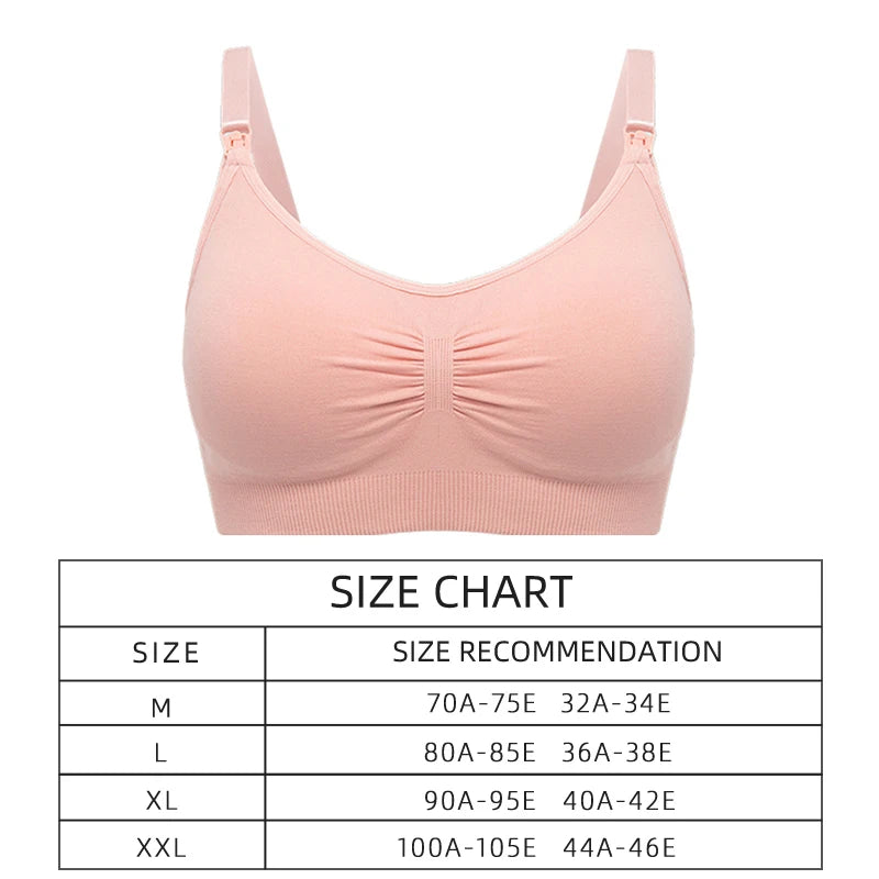Maternity Nursing Bra Seamless Open Front Clasp Breastfeeding Large Size Breathable Nylon Blend Model 001