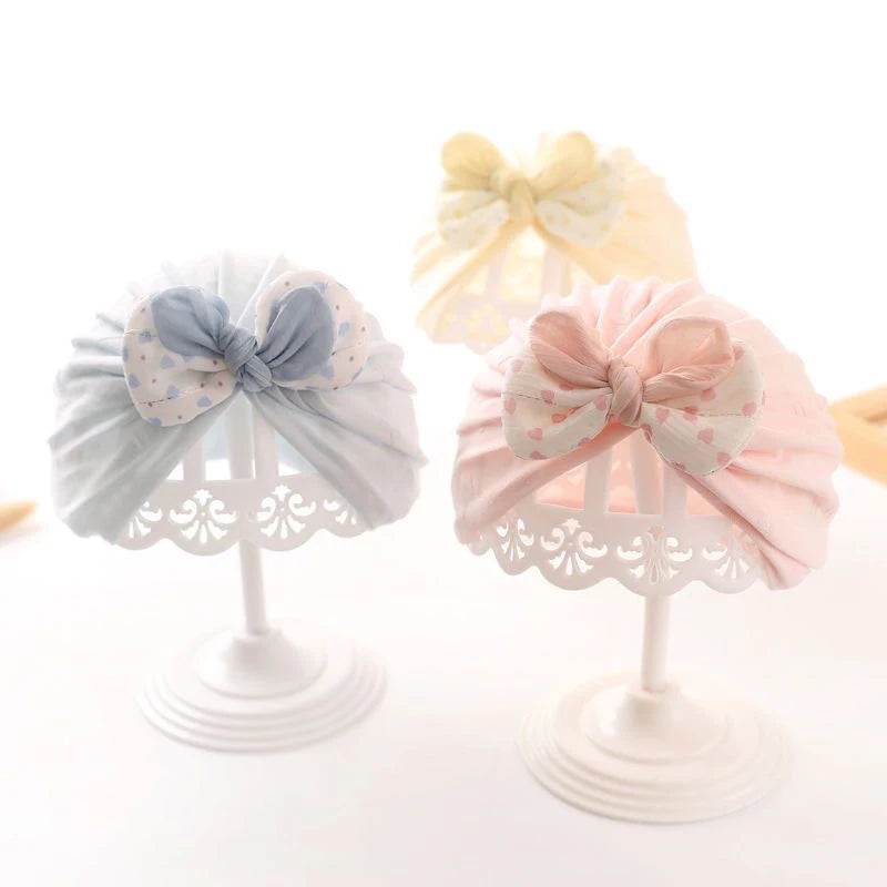 Summer Thin Baby Hats Turban Cute Bow Lace Newborn Boy Girl Indian Caps Infant Baby Headwear Kids Accessories Photography Props