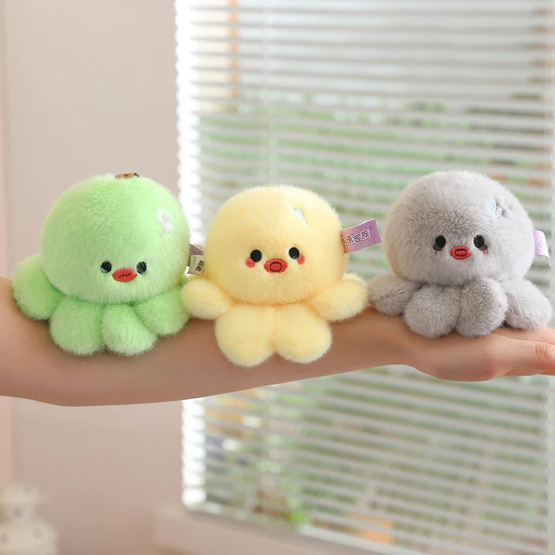 Cute 10cm Octopus Plush Pendant Toys Soft Stuffed Sea Animal Doll Kawaii Keychain Bag Decoration Small Holiday Child Gifts