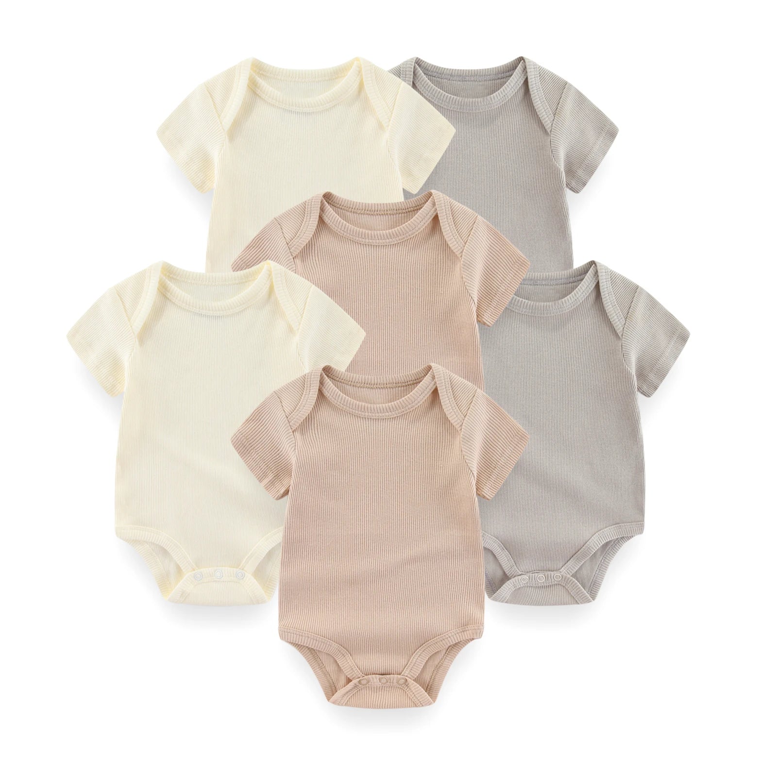 Baby Bodysuits 6 Pack Short Sleeve Cotton Soft Newborn Onesies for Boys and Girls Cartoon Prints