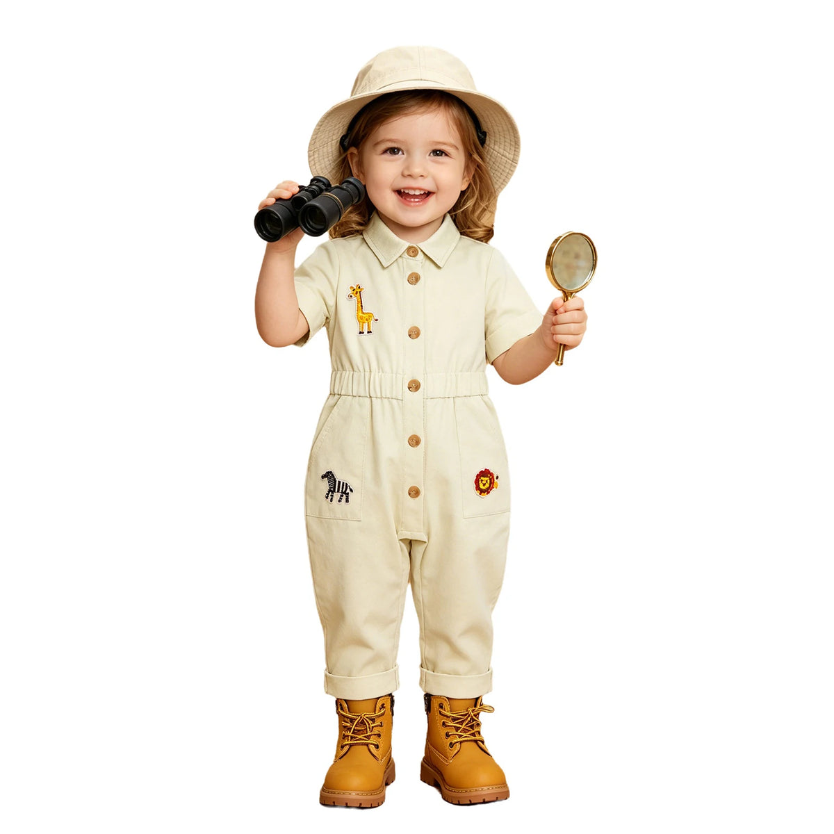 Toddler Baby Girls Zookeeper Suit Sleeveless Cute Animal Embroidery Tulle Dress Birthday Party Cake Smash Zoo Keeper Outfits