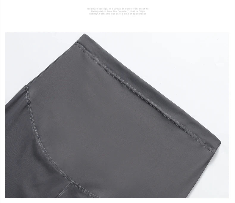 Pregnant Woman Legging Maternity Yoga Pants Summer Sharkskin Fabric Women Thin Black Slim Skinny Sport High Waist Fitness Shorts