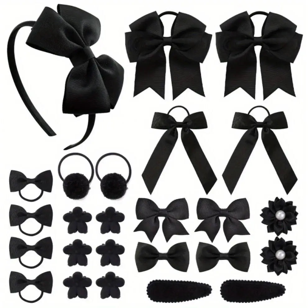 Hair Accessories Set 25Pcs Bow Hair Clips Headbands And Ties For Kids Girls Princess Bowknot Hairwear