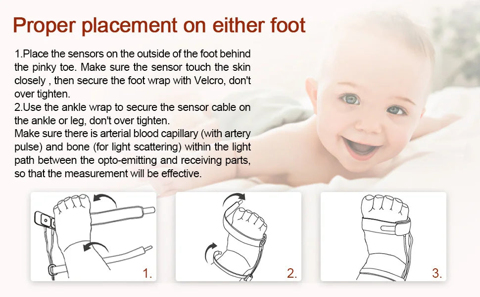 Viatom PC60NW Baby Oxygen Monitor with Bluetooth App Tracks Baby's Heart Rate Oxygen Level Baby Sleep Monitor Pulse Oximeter