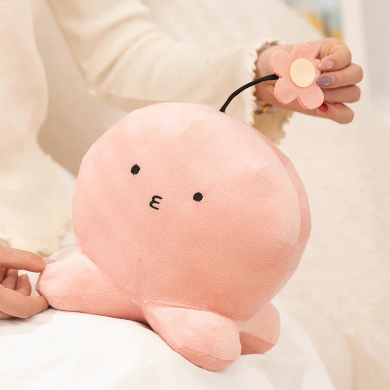 Nice Hot Kawaii Takopi's Original Sin Plush Toy With Flower Pink Octopus Stuffed Doll Soft Anime Plushie Kids Birthday Xmas Gift