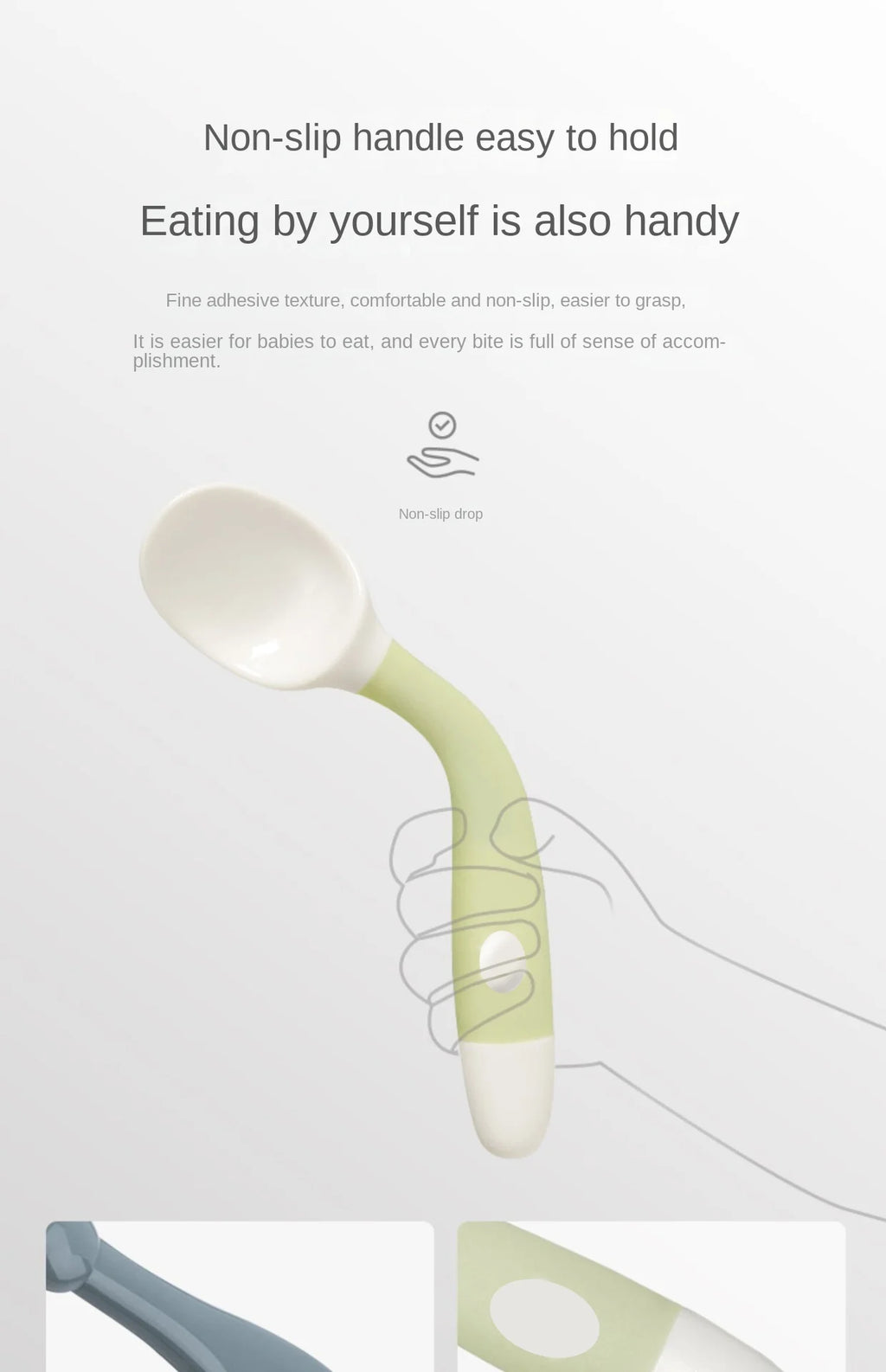 Baby Children Spoon Fork Set Soft Bendable Silicone Scoop Fork Kit Tableware Toddler Training Feeding Cutlery Utensil1PC