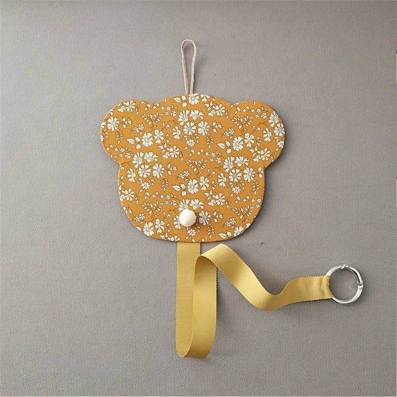 Korean-Style Ins Floral Cherry Storage Strap for Home Hair Accessories, Hairpin Organizer, Girl's Hair Accessory Organizer Hanging Strap, Room Decoration Wall Hanging Decoration.