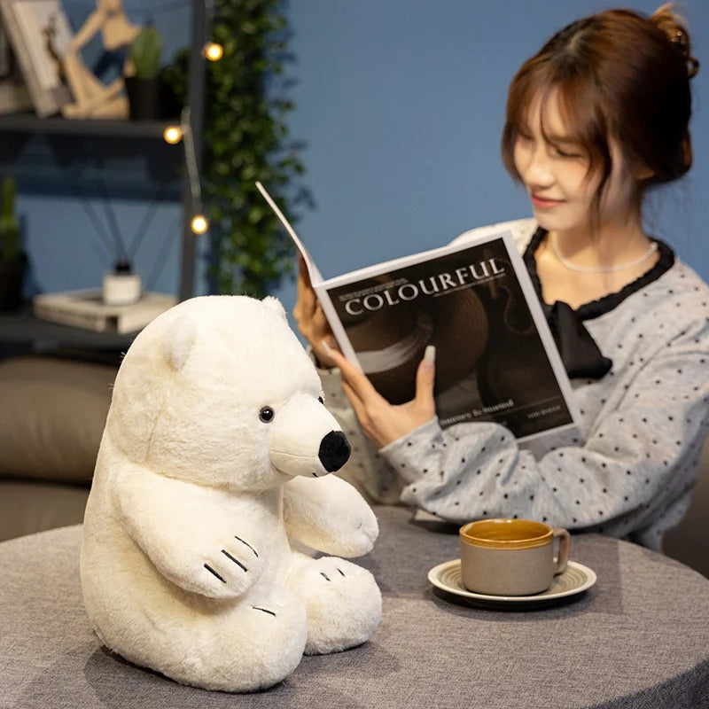 Hot 30cm Imitation White Bear Plush Toys Soft Catoon Stuffed Dolls Kawaii Animals Plush Toys Girls Boys Companion Sleeping Toys