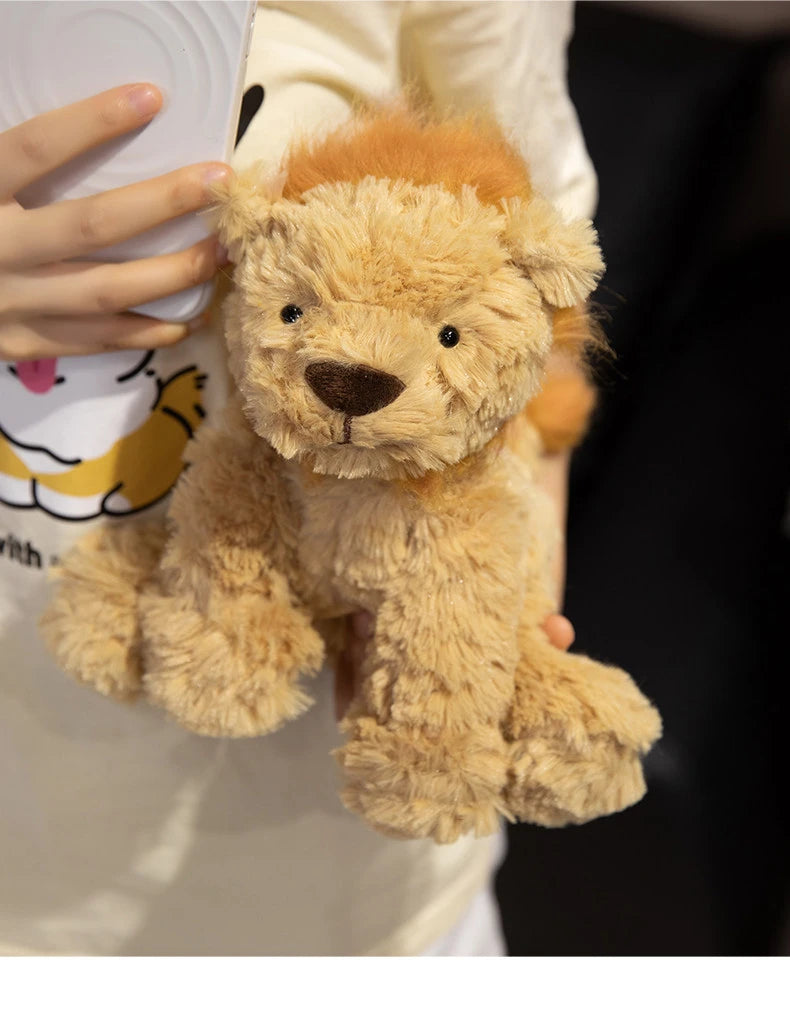25cm Super Cute Jungle Lion Plush Toy Cartoon Stuffed Animal Doll for Kids Room Decor Boys & Girls Birthday Gift