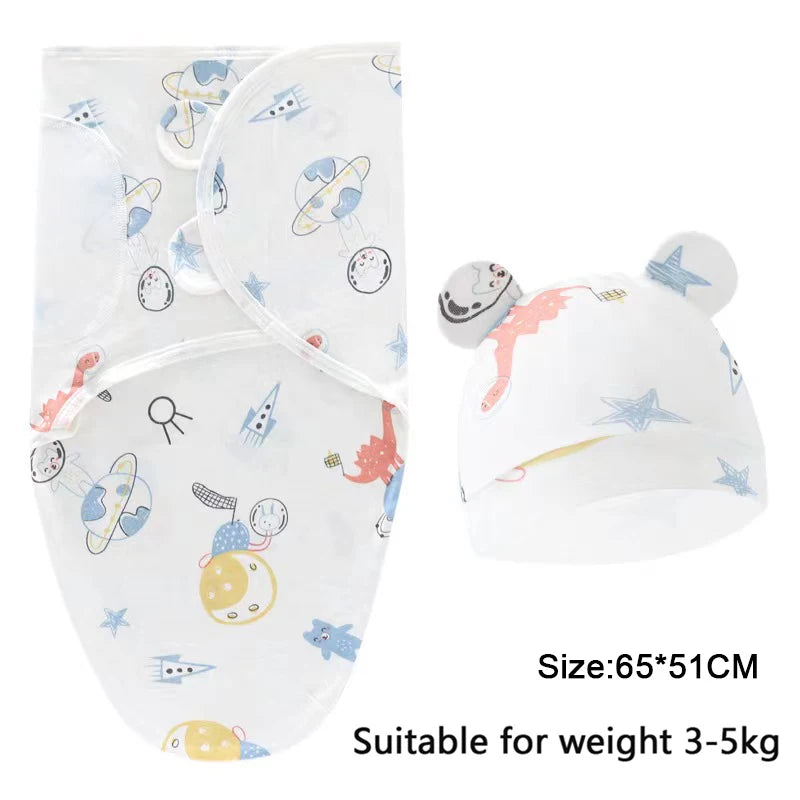 Baby Sleeping Bag Newborn Envelope Cocoon Wrap Swaddle Soft 100% Cotton 0-6 Months Sleep Blanket
