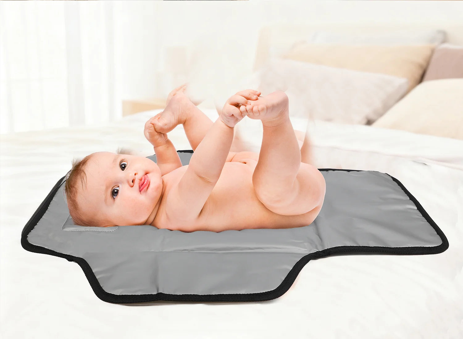 Portable Baby Diaper Mat Foldable Waterproof Cushion Multifunctional Changing Pad Travel Easy Storage Polyester Fiber