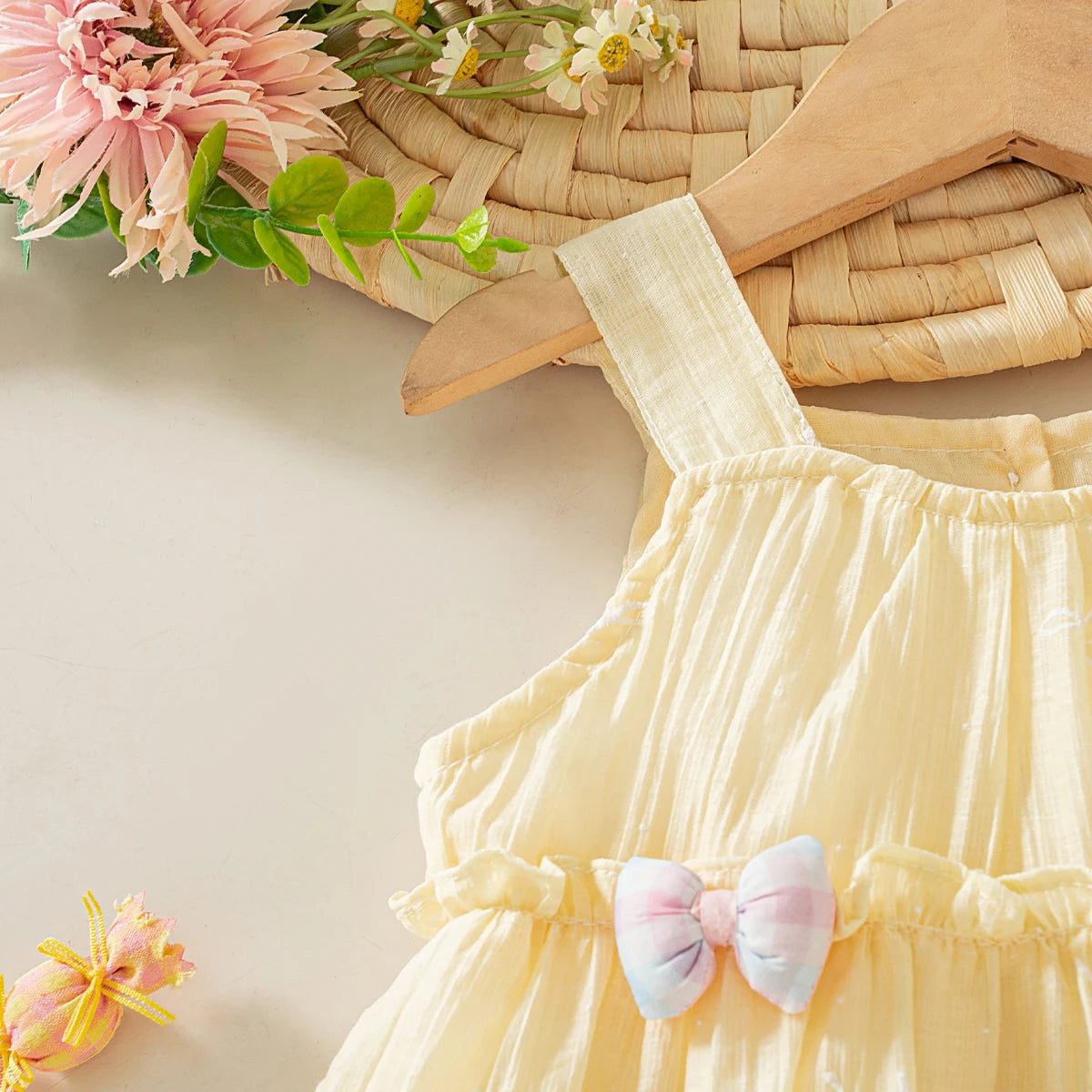 Casual Baby Clothes Korean Style Sweet Pink Baby Girl Suspender Dress Summer Birthday Party Gift Toddler Princess Dress
