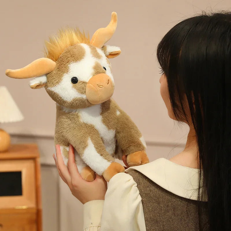 New 1pc 30cm Treasuringu New Highland Cattle Stuffed Toys Highland Cow Plush Toy Soft Animals Fluffy Doll Birthday Gift For Kids