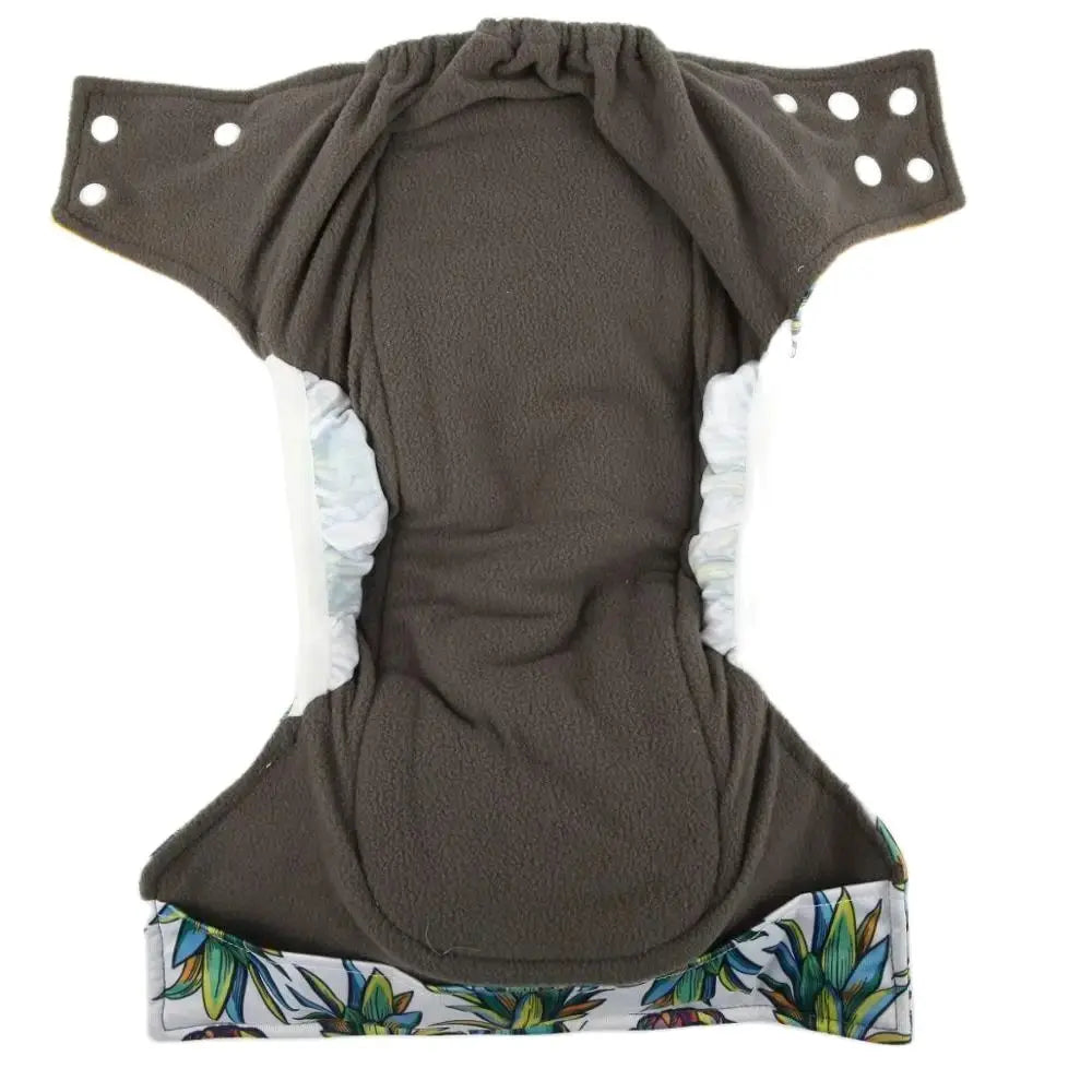 ALL IN ONE Charcoal Bamboo Baby Cloth Diaper Nappy Washable Sewn Insert Double Gussets AIO Night Heavy Wetter