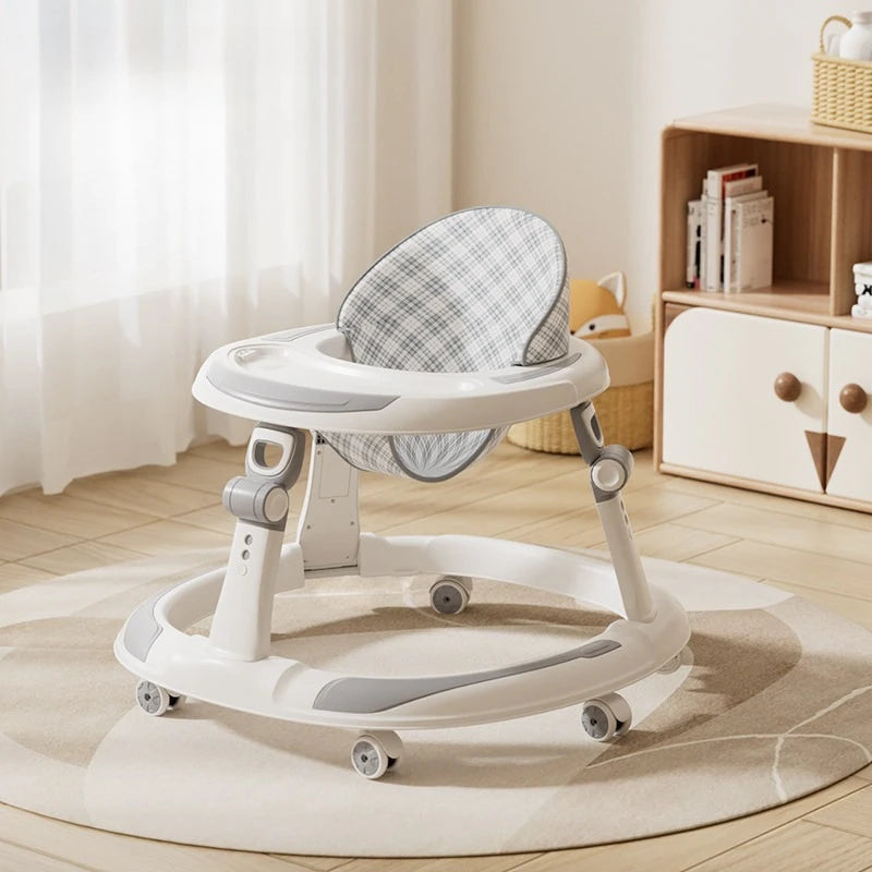 Baby Walker Foldable Multifunctional Toddler Learning Walk Car Anti O-Leg Design Adjustable Music Tray Safety Wheels