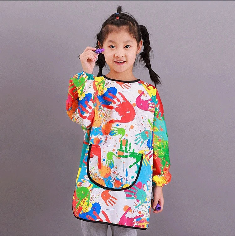 Art Apron Children's Apron - Waterproof Long Sleeved Cover Paint Apron for Children, Kindergarten Art Painting WQ005