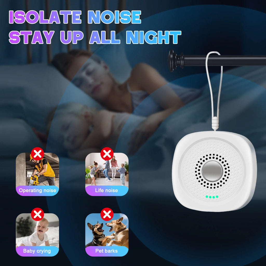 Portable sleep aid white noise device for infants and children with various soothing sounds night stress relief and relaxation