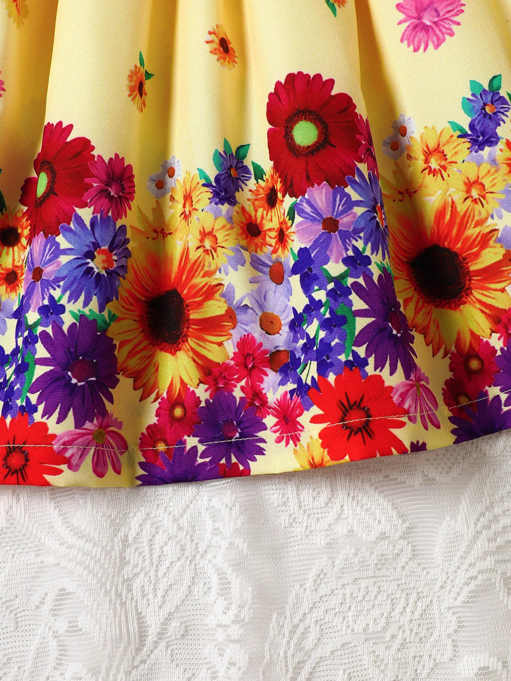 Kid Girls' Summer Dress Round Neck Beautiful Flower Printed Sleeveless Dress+Belt Set 4-7 Year Old Girls' Casual Dress