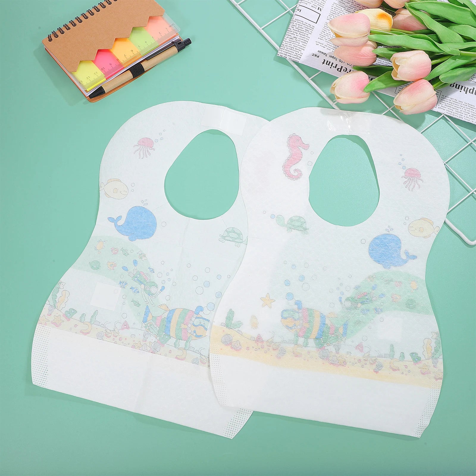 40pcs Baby Disposable Bib Teething Kids Feeding Apron Clothes Protector For Infant Toddlers   Kids Meal Baby Eating Apron