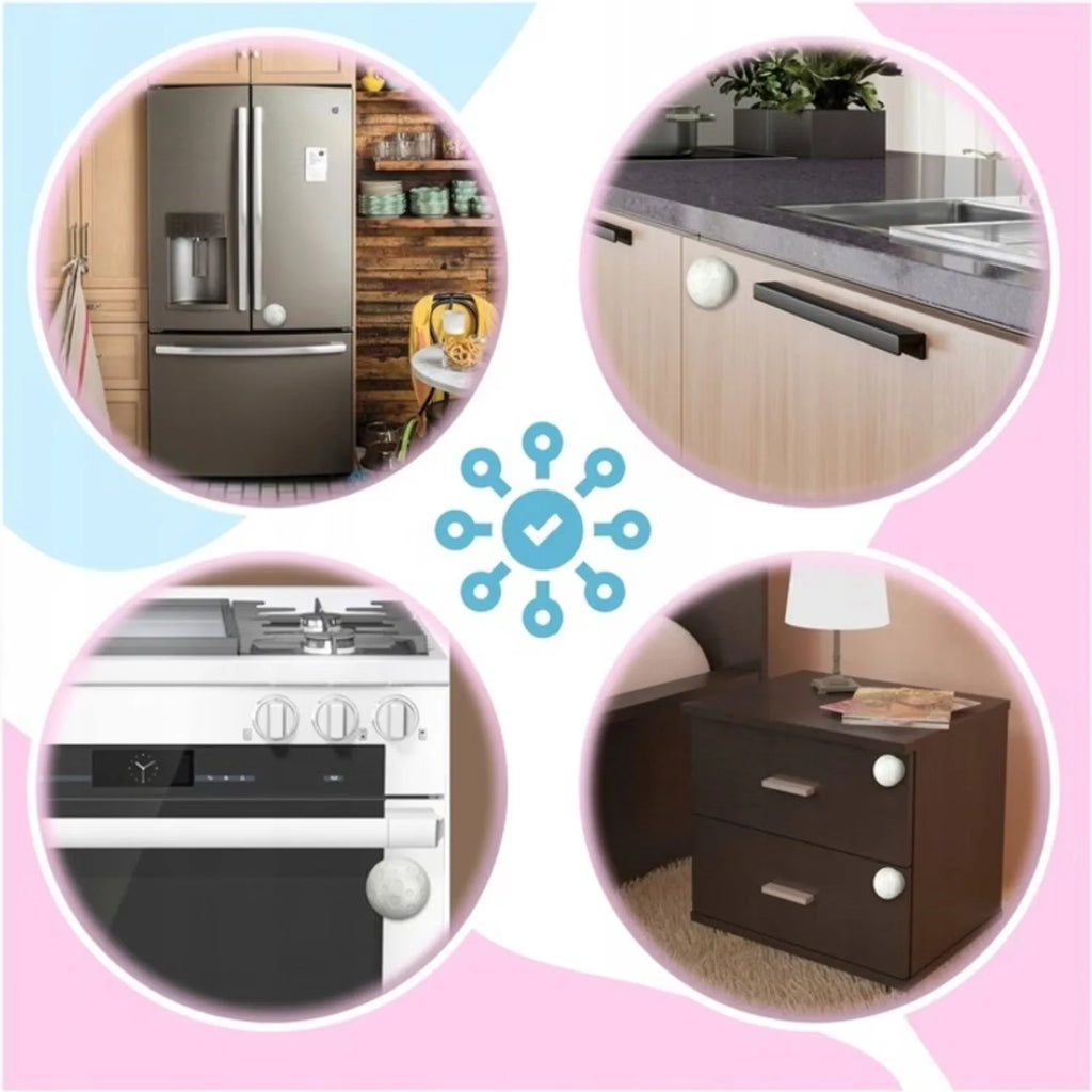 4/8Piece Magnetic Child Safety Cabinet Locks No Drill Baby Proofing Drawer Lock with Key Adhesive or Screw Mount Option