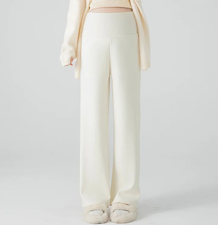 Pregnant Woman Maternity Straight Knitted Trousers With Adjustable Waist 2026 Autumn