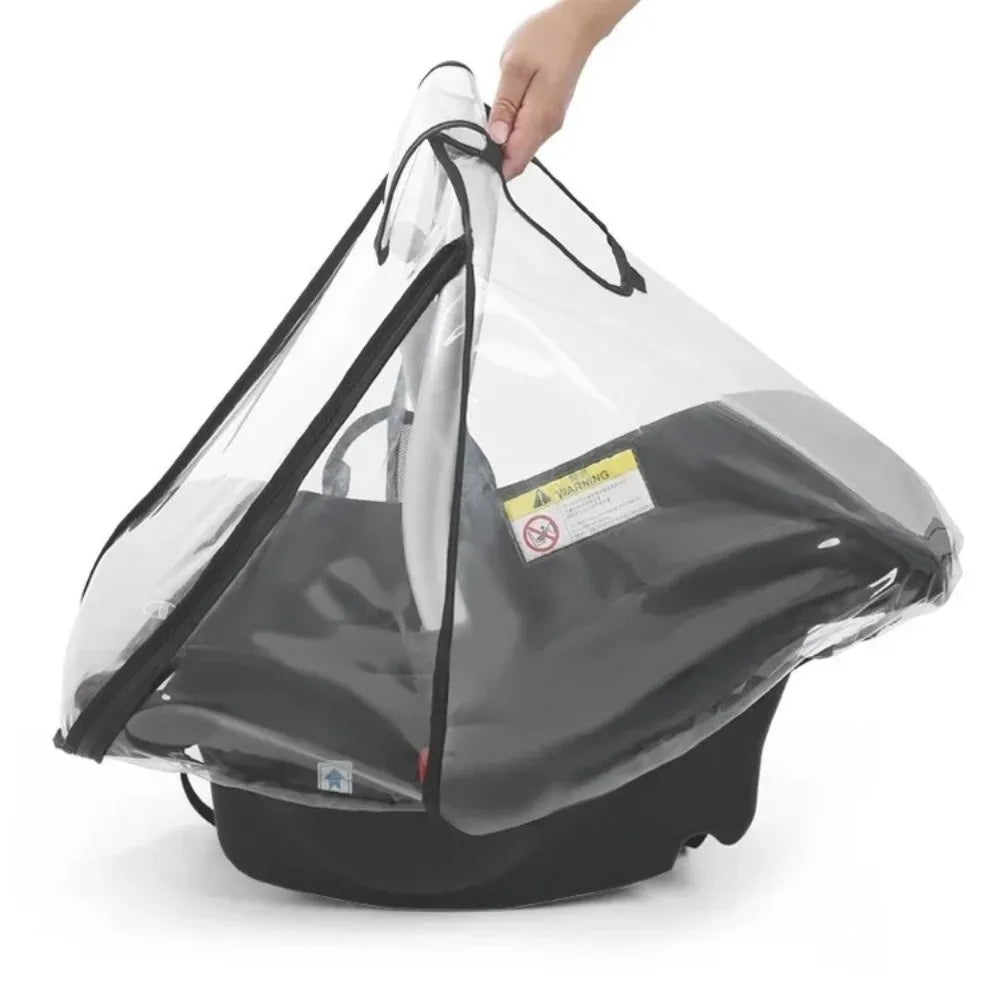 Transparent EVA Baby Safety Seat Rain Cover Double Zipper Windproof Newborn Basket Rain Cover Full Coverage Waterproof