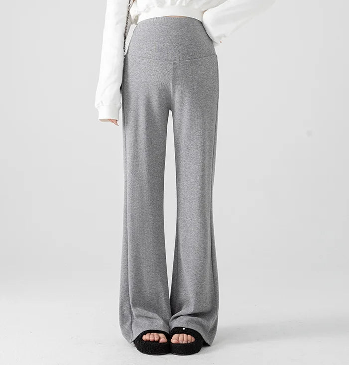 Pregnant Woman Maternity Straight Knitted Trousers With Adjustable Waist 2026 Autumn