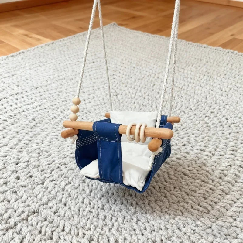 Toddler Hammock Swing Canvas Cotton Material Indoor Outdoor Hanging Seat Safe Children Suspend Swing for Comfortable Play Rest