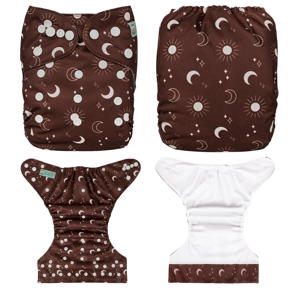 1pc ALVABABY AWJ Inner Summer Cloth Diaper for Baby Eco-friendly Cloth Nappy with Tummy Panel Reusable Baby Diaper Shell