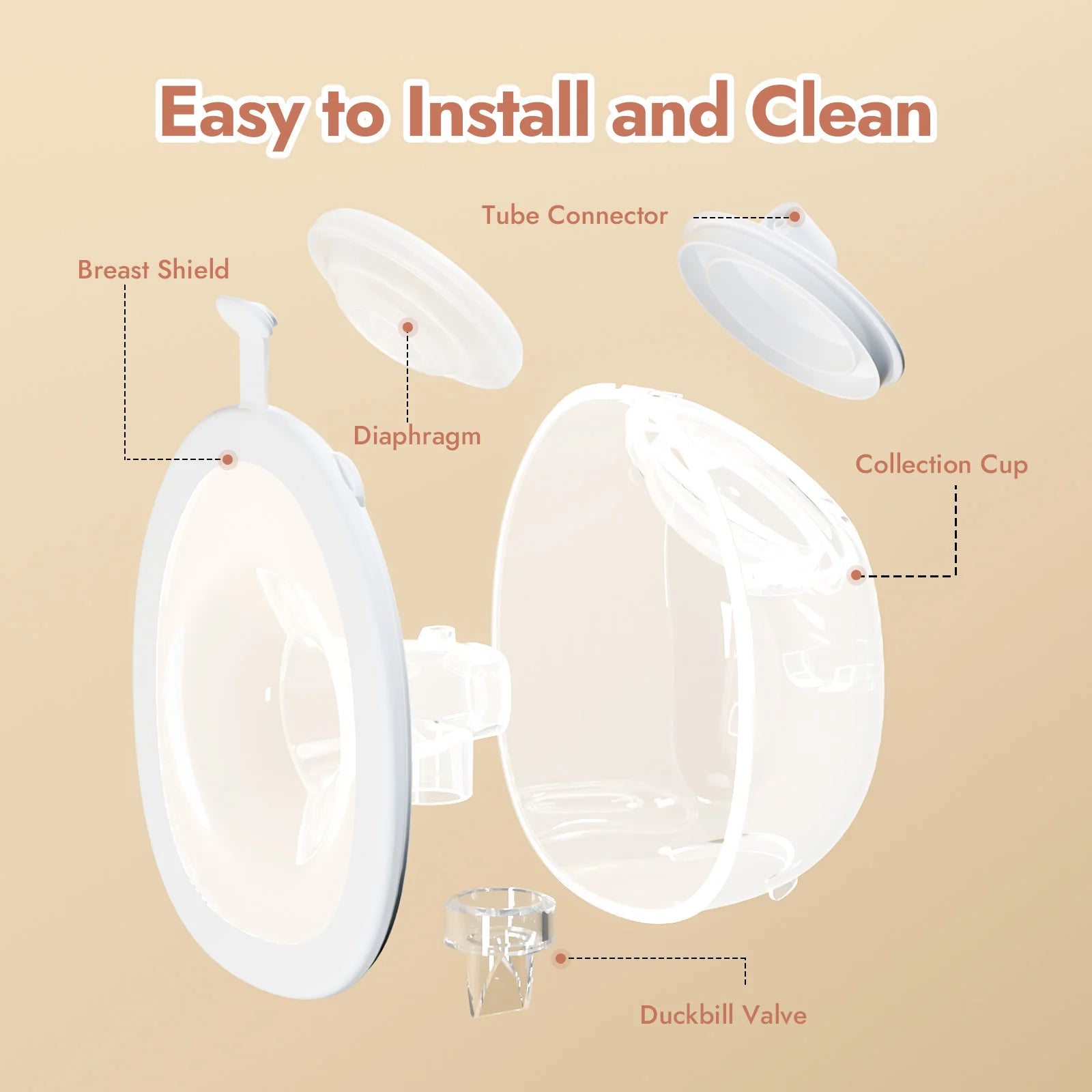 NCVI 2025 Hands Free Wearable Breast Pump,Combined with Strong Motor and Wearable Cups, 4 Modes 9 Levels, 21/24/28mm, Low Noise