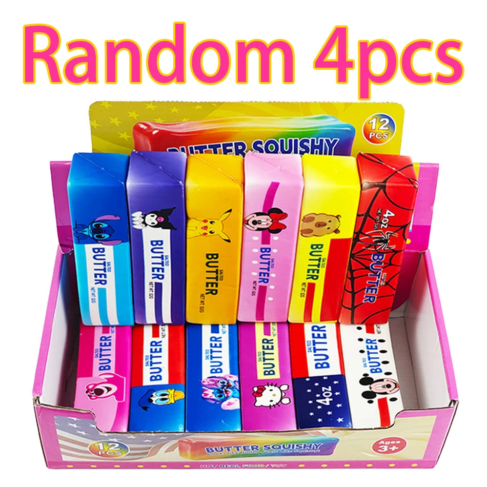 Blind Box 12PCS Butter Stick Squishy Toy Slow Rising Toy Butter Bar Brick Squishy Fidget Toy Anti Stress Release Hand Relax Gift