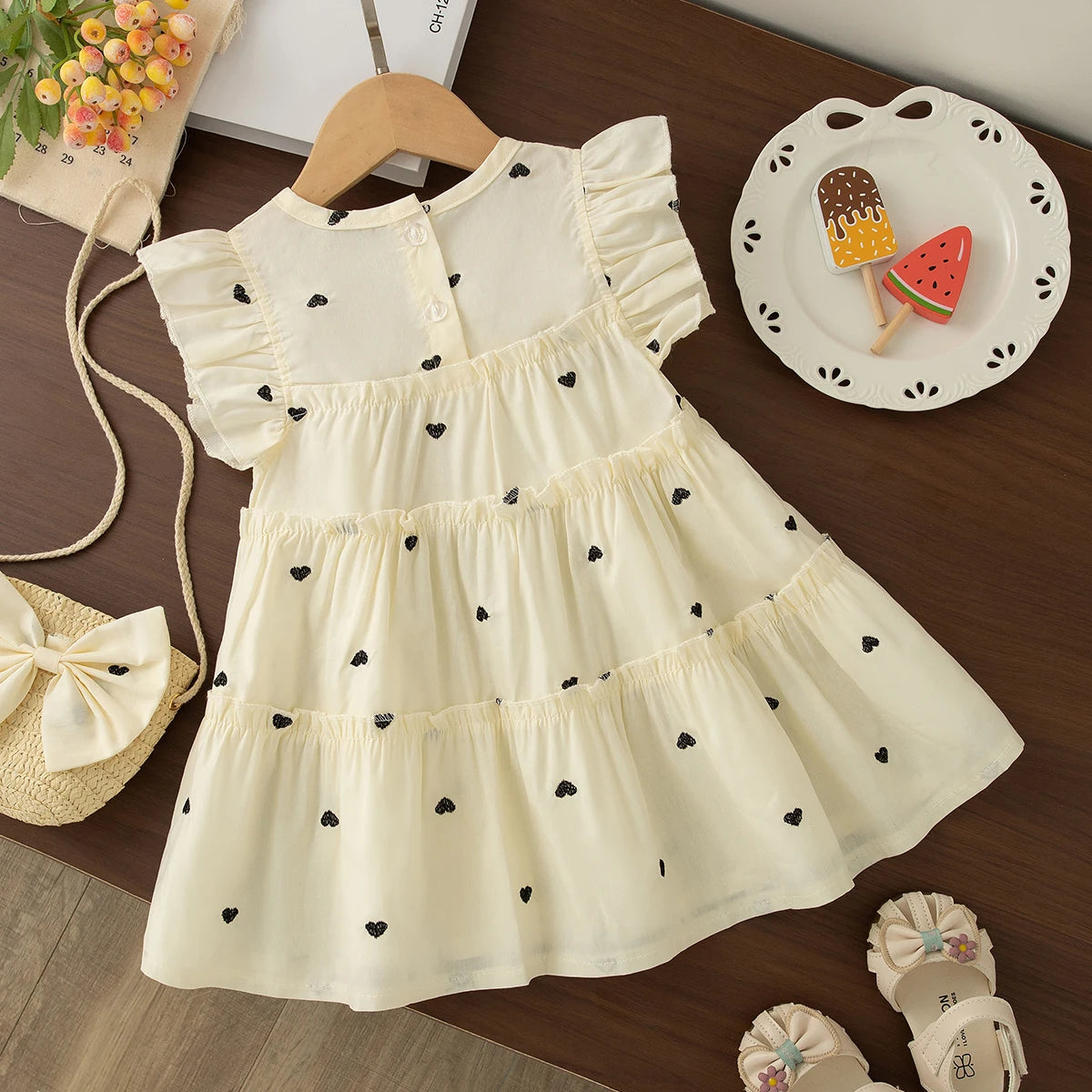 Summer New Cute And Fresh Baby Girl Dress, Sweet Children'S Clothing+Bow Bag (6 Months -3 Years Old)