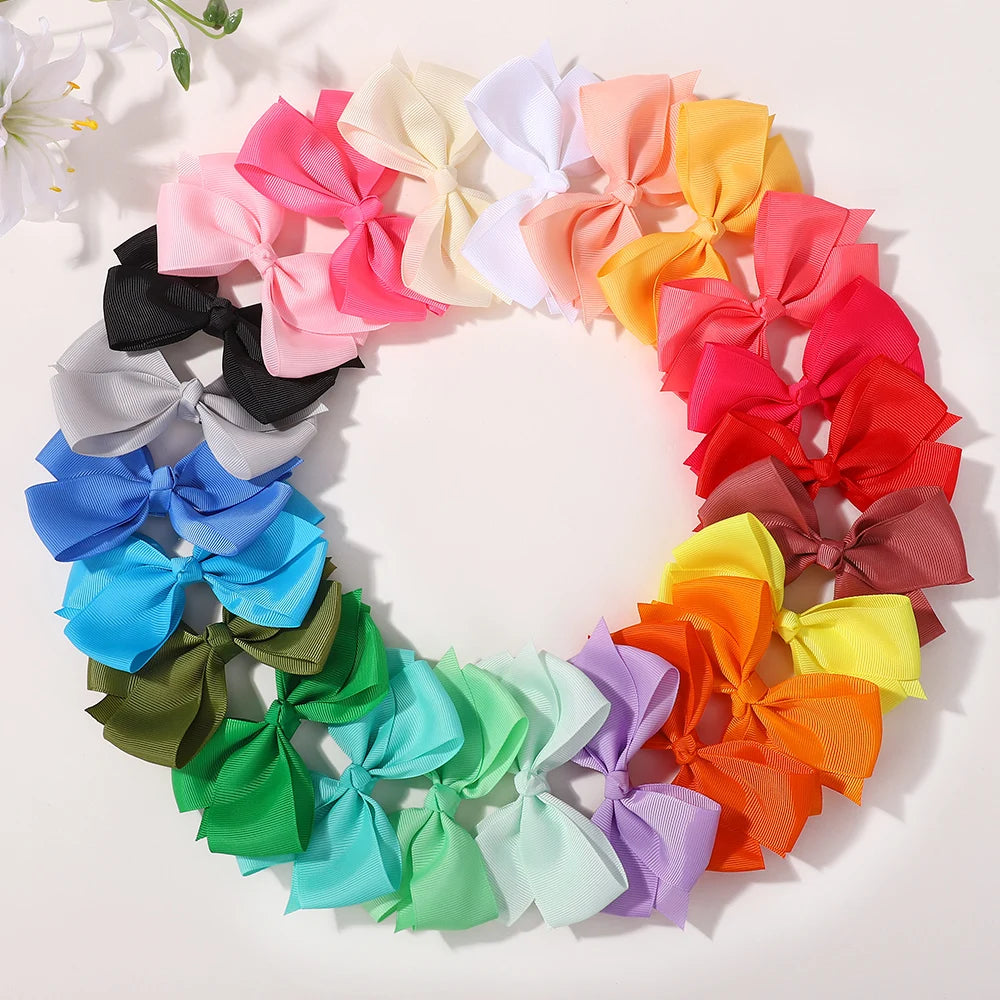 30Pcs Random Color 4.9x3.15 Inch Bowknot Hair Bangs Clips for Girls Party Travel Hairgripes Dress Up for Kids Hair Accessories
