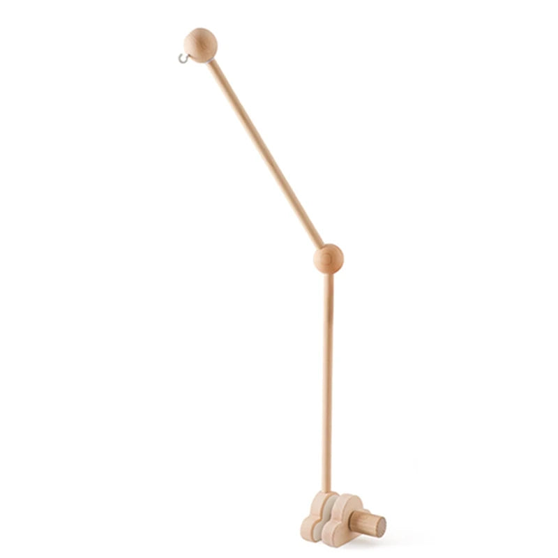 Crib Mobile Rattle Toy For 0 To 12 Months Forest Animal Theme With Wooden Bracket Hanging Bell