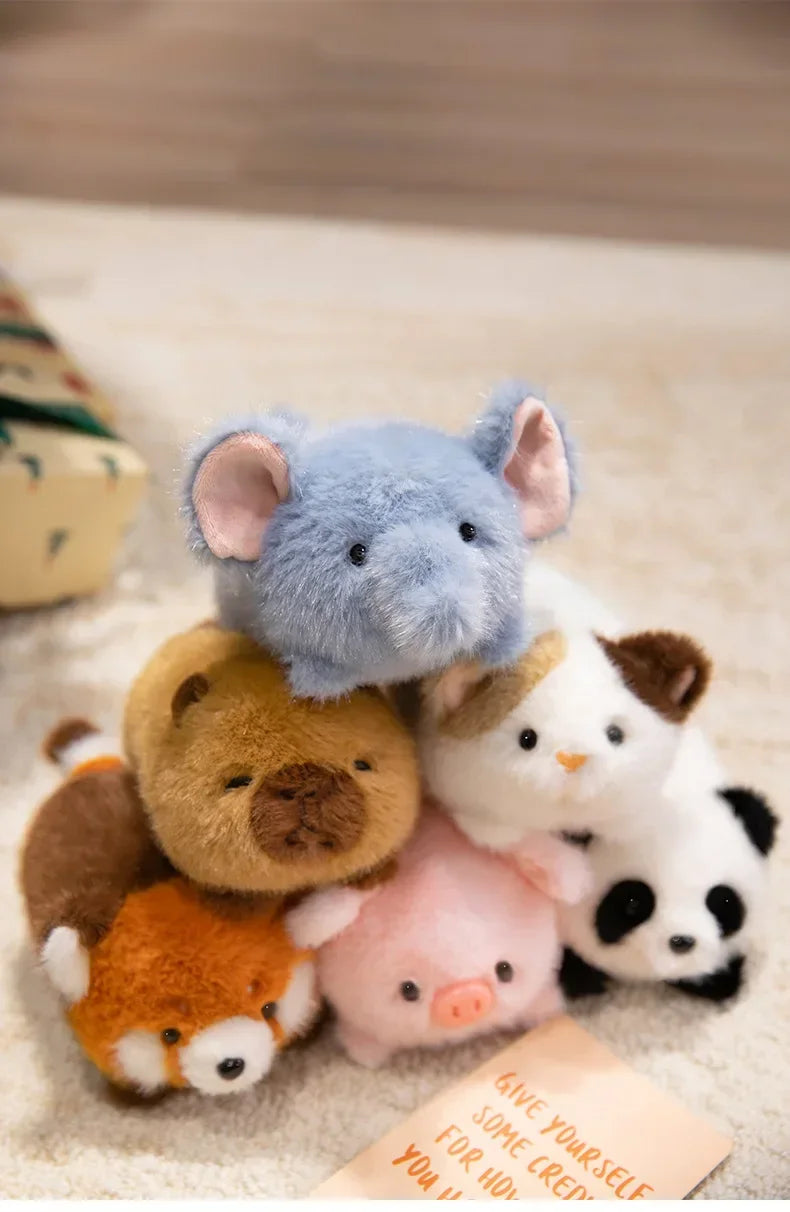Cute Stuffed Plush Toys Lying Red Panda Fox Sloth Cat Soft Baby Plushie Gifts - Animal Themed Dolls for Children
