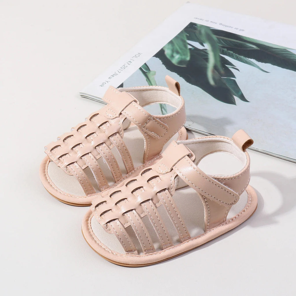 New Baby Sandals For 0-2 Years Old Boys And Girls Leather Surface And Rubber Sole Anti-slip Shoes Baby Indoor Walking Shoes