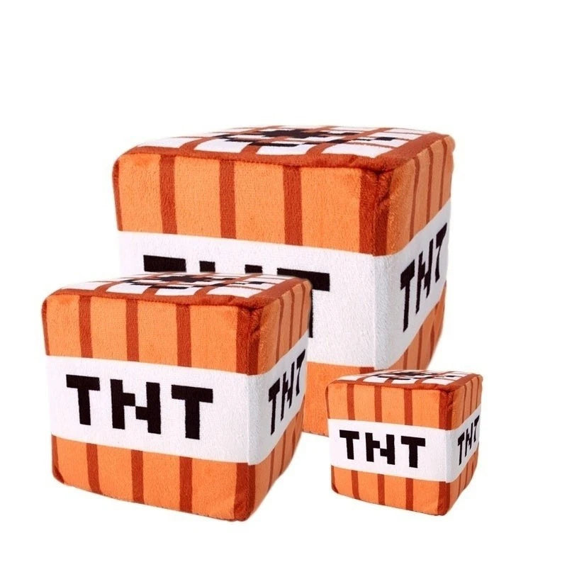 Nice Tnt Plush Pillow Cube Bomb Toy Key Chain Pendant Soft Plush Stuffed Toys Xmas Birthday Gifts For Kids Spoof Decoration