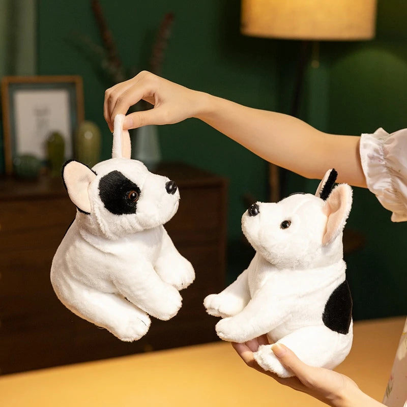 Lifelike English Bulldog Plush Toy Realistic British Bulldog Stuffed Animal Soft Sheep Dog Terrier Simulation Doll for Kids