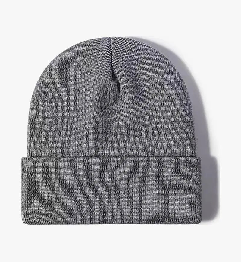 Solid Color Knitted  Plain Cold Hat Rolled Edge Customizable VersatileLOGOMen's and Women's Casual Versatile  Warm Knitted Hat