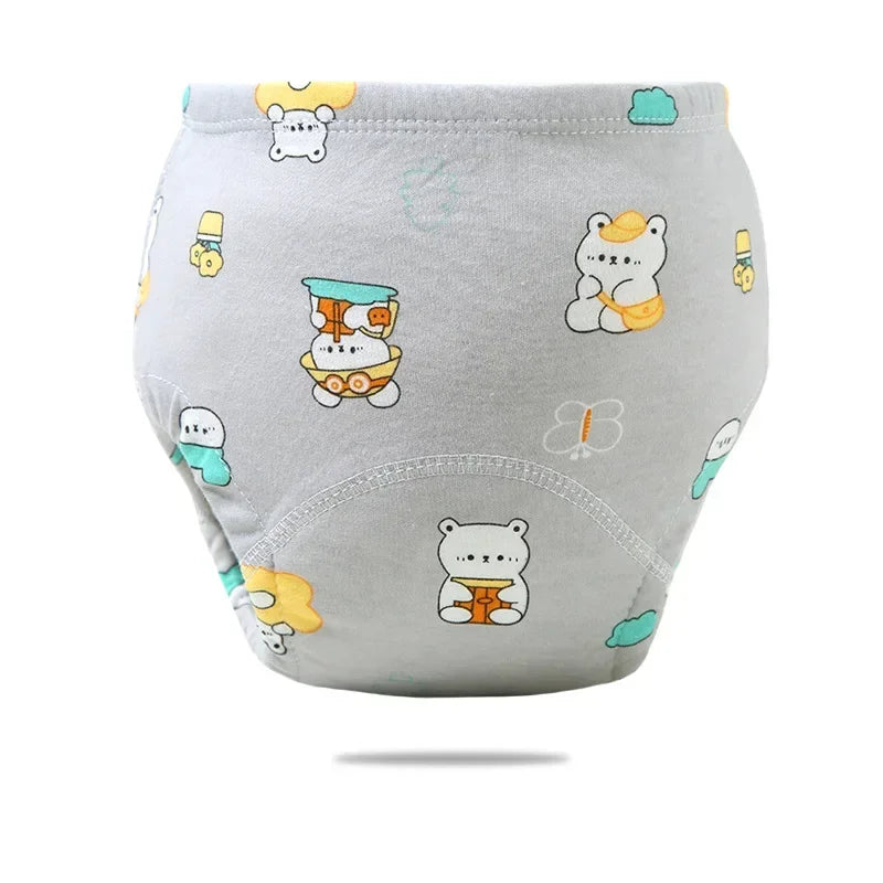 Cartoon Print Potty Training Pants Washable Breathable Cotton Cloth Diaper For Toddlers Nappy