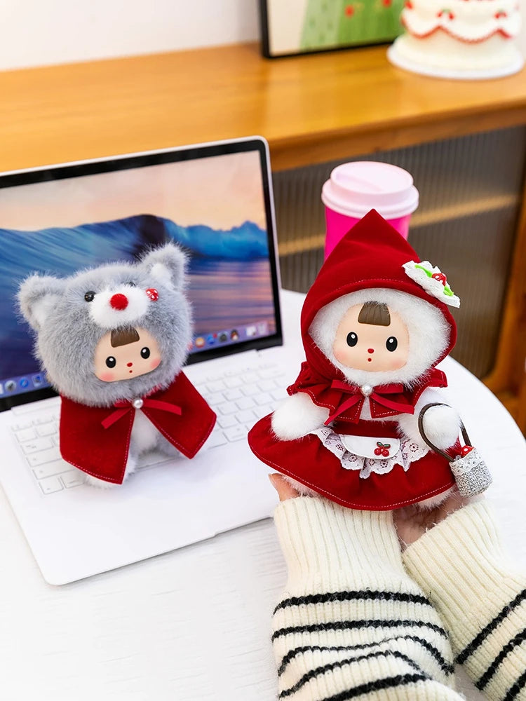 2026 New Little Red Riding Hood Big Gray Wolf Vinyl Plush Toys Cute Scholar Bear Scholar Rabbit Plush Doll Vinyl Table Companion