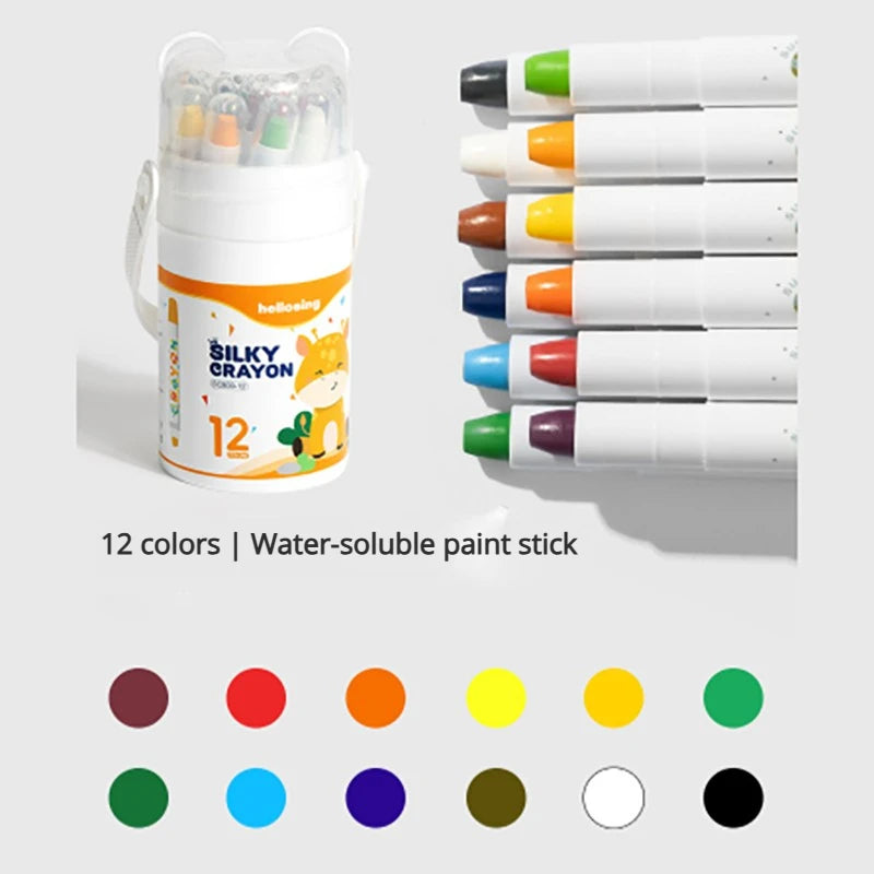 12/24/36/48-Piece Silky Smooth Crayon Set Twist-Up Crayons, Washable Crayons Travel Art Supplies School & Home Art Supplies