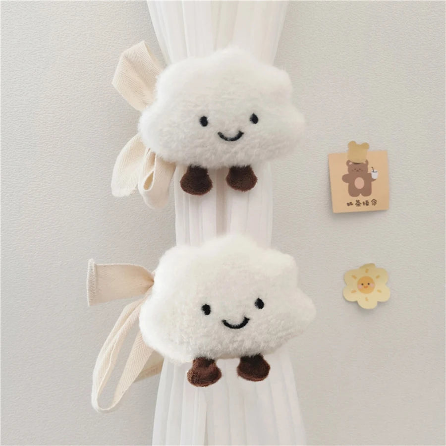 2Pc Korean-Style Ins-Style 3D Cloud Ribbon Curtain Tiebacks Children's Room Decoration Mosquito Net Tie Ropes Binding Ropes