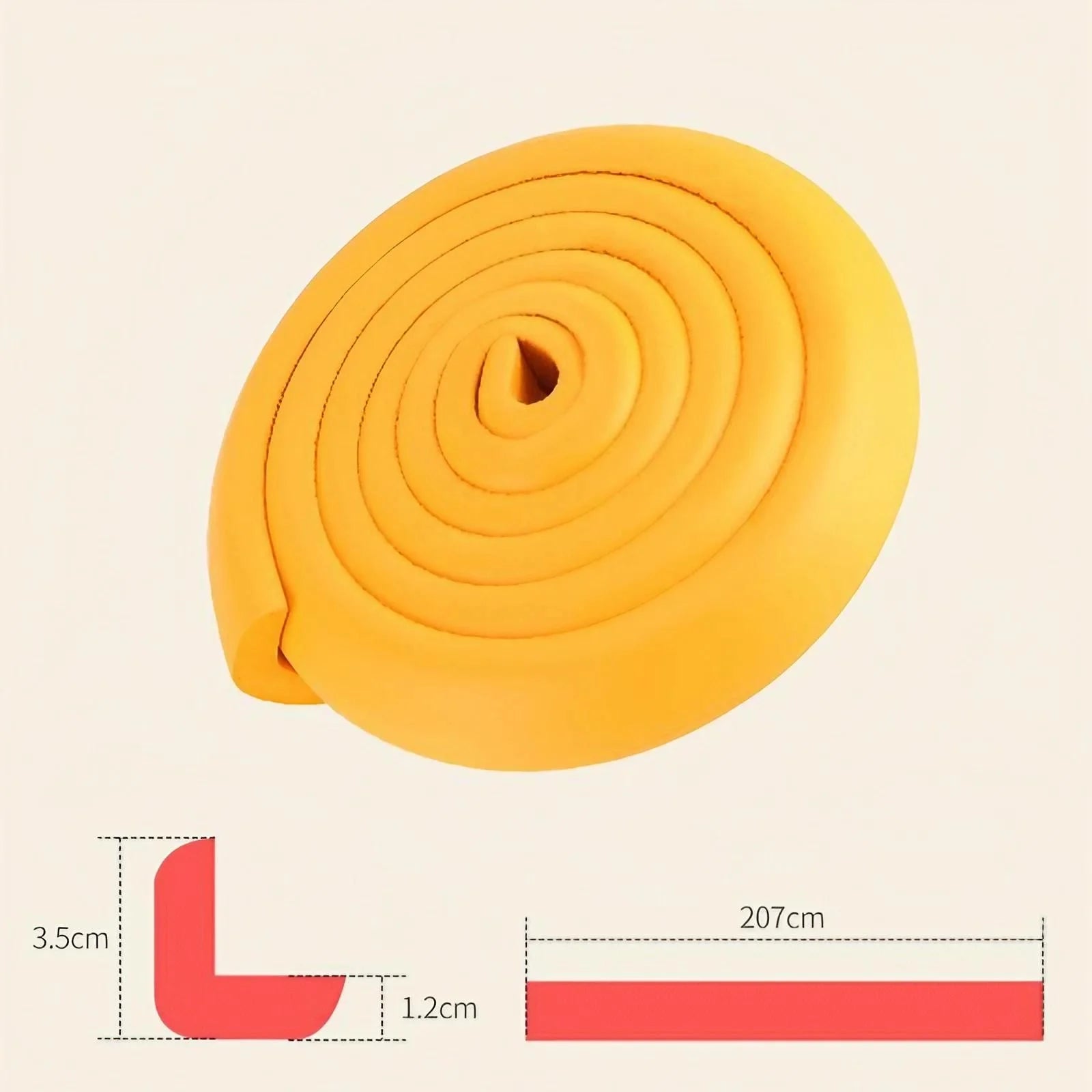 207cm Baby Safety Corner Protector L Shape Thickened Edge Bumper Guard for Kids Furniture Childproof Table Edge Cushion