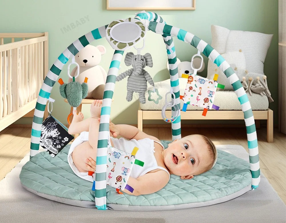 Multi-functional Baby Fitness Stand with Music Gym Activity, Comfort Toy, Blanket Pad, Early Education 0-36 Months, Newborn Gift